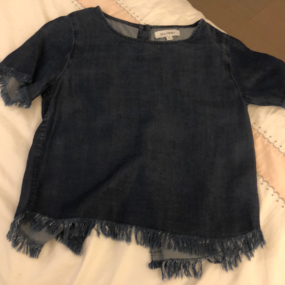 Jean top with fray